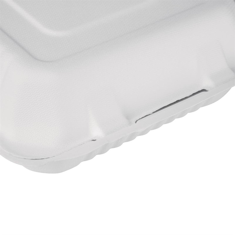  Fiesta Green kompostierbare Men&uuml;boxen aus Bagasse mit Klappdeckel 23,6cm (200 St&uuml;ck) 