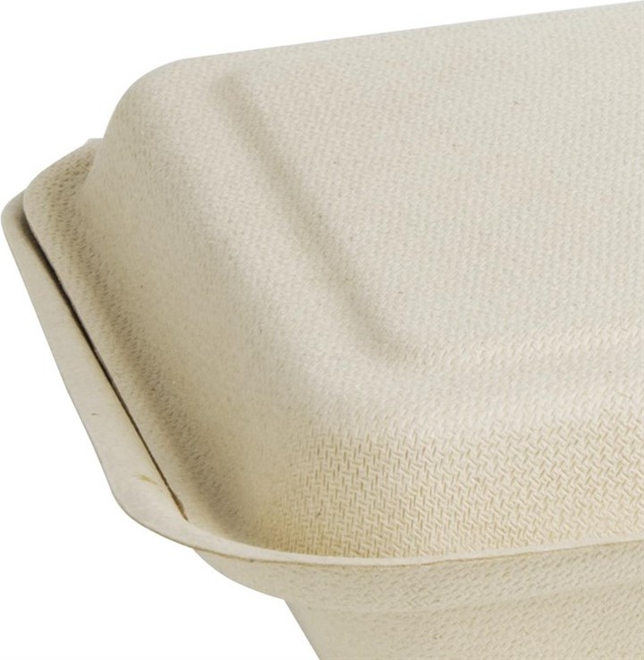  Fiesta Green kompostierbare Bagasse Lebensmittelboxen 2 F&auml;cher Naturfarbe 253 mm (200 St&uuml;ck) 