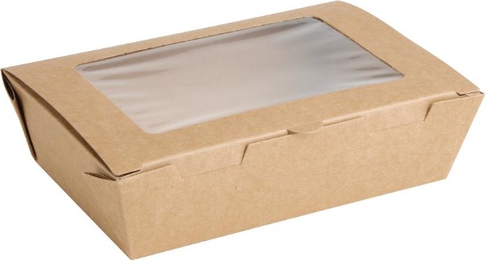  Fiesta Recycelbare Salatbox mit PET-Fenster 700ml (Packung mit 200 St&uuml;ck) 