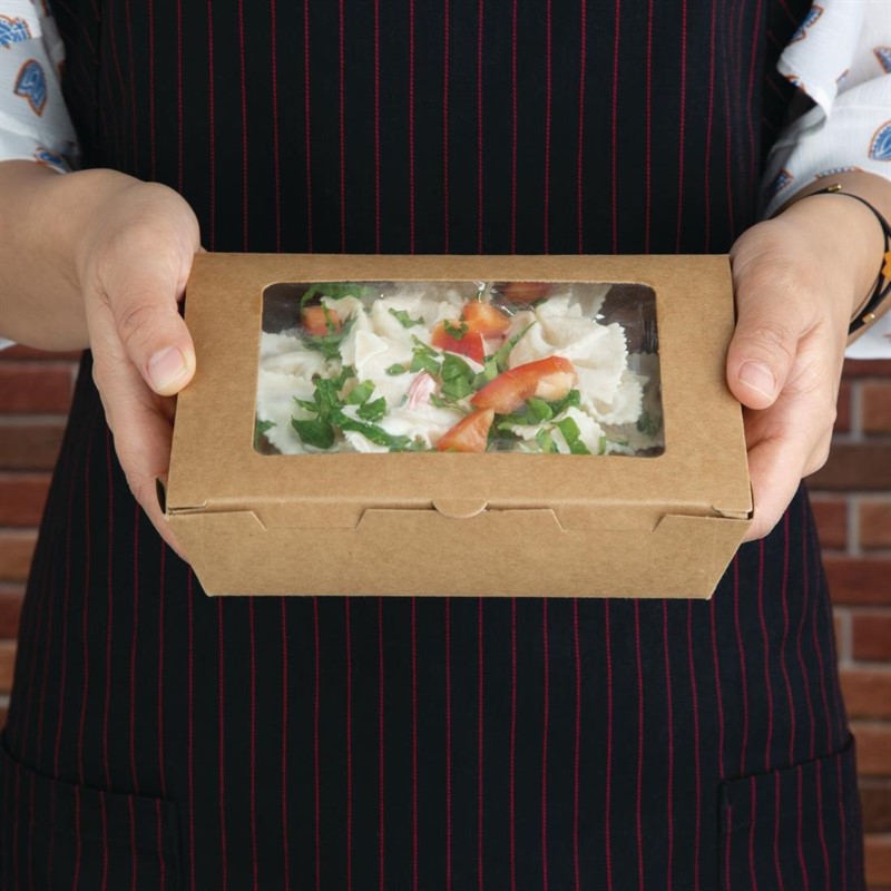  Fiesta Recycelbare Salatbox mit PET-Fenster 700ml (Packung mit 200 St&uuml;ck) 