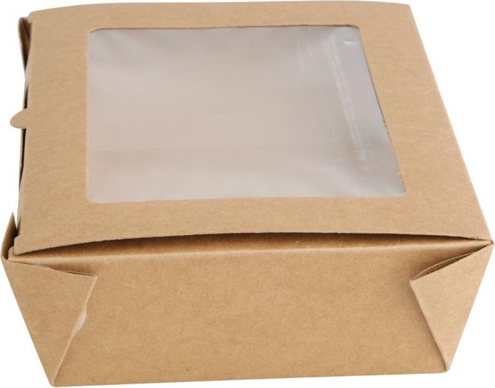  Fiesta Recycelbare Salatbox mit PET-Fenster 700ml (Packung mit 200 St&uuml;ck) 