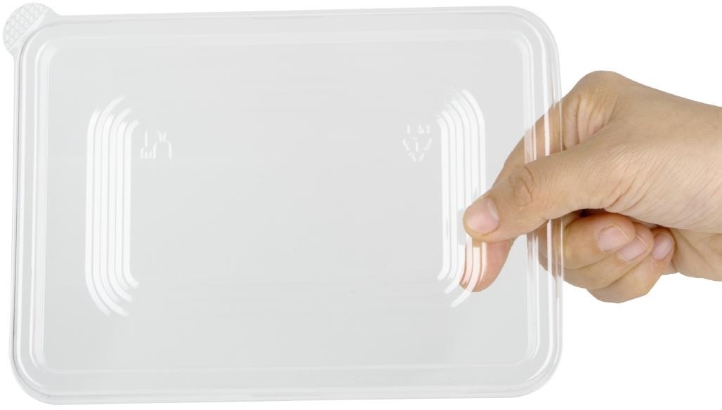  Fiesta Recyclable Fiesta Recycelbare PET-Deckel f&uuml;r Bagasse-Beh&auml;lterbasen (100 St&uuml;ck) 