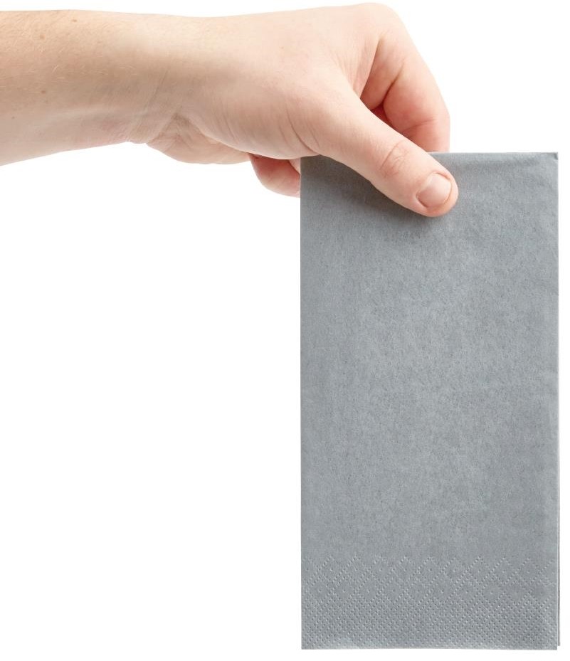  Fiesta Recyclable Fiesta Recycelbare Dinner-Serviette, Grau, 40 x 40 cm, 2-lagig, 1/8-Falz (2000 St&uuml;ck) 