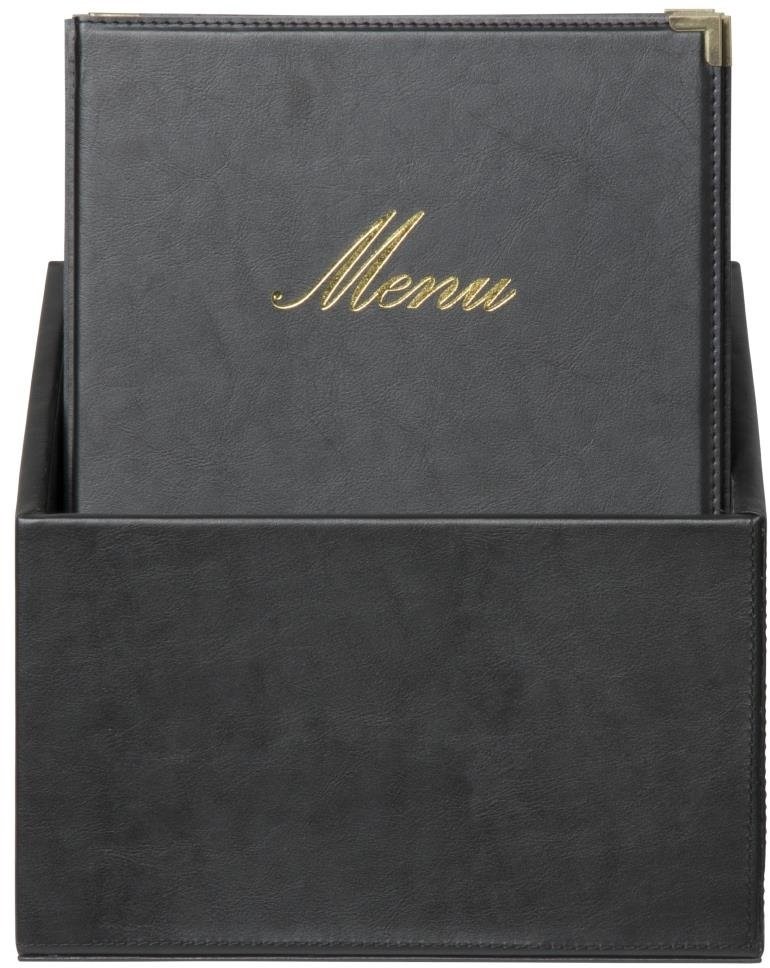  Securit Classic Lederset mit 20 Men&uuml;kartenhaltern 4x A4 in 1er Box (inkl. 1 Doppeleinlage) 