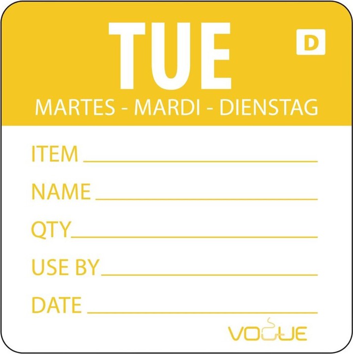  Vogue aufl&ouml;sbare Etiketten Dienstag orange 