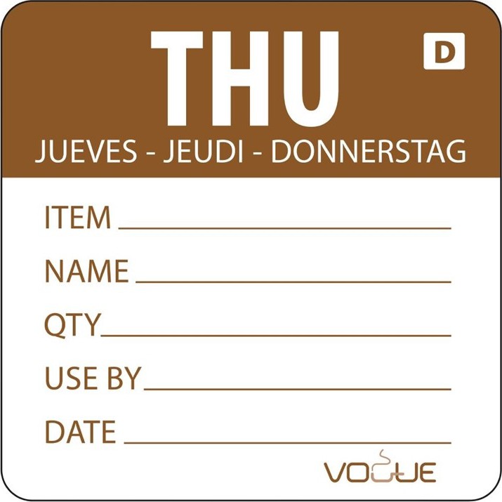  Vogue aufl&ouml;sbare Etiketten Donnerstag braun 