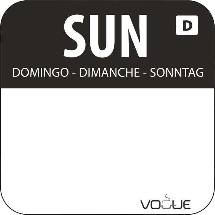  Vogue Selbstaufl&ouml;sende Lebensmittelrotationsetiketten Sonntag 
