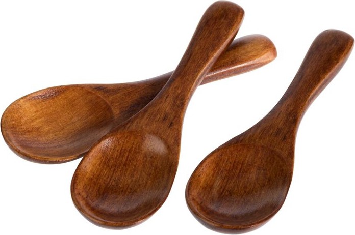  APS Moon 6-teiliges Buffetset 3 Holzl&ouml;ffel 3 Melaminschalen 80mm 
