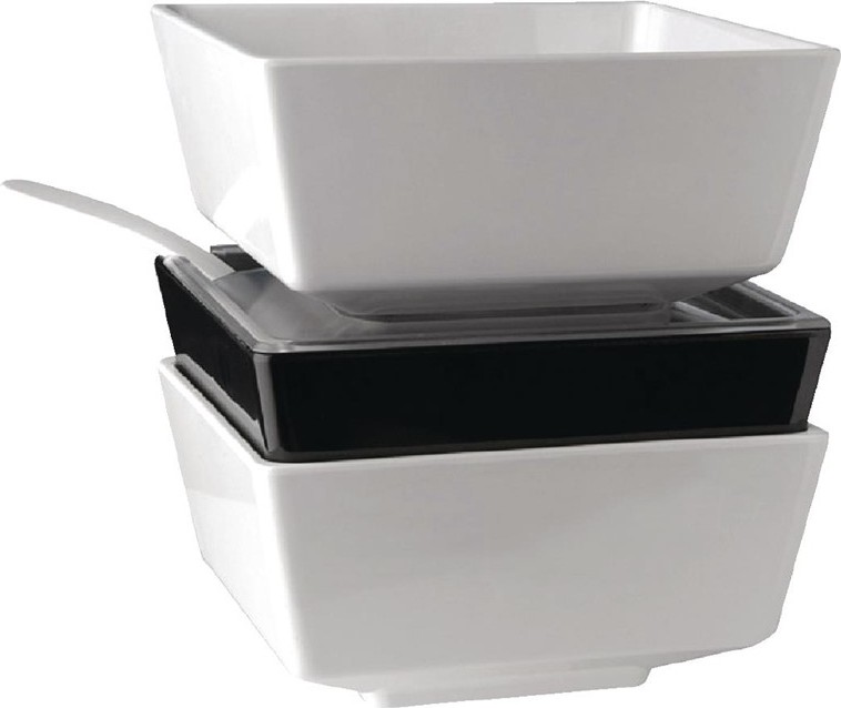  APS Float quadratische Schale schwarz 19cm 
