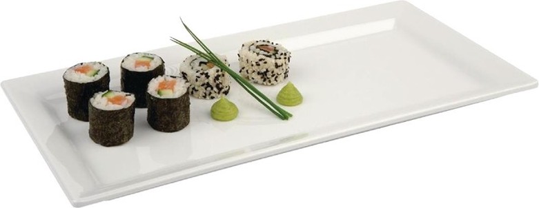  APS Pure rechteckige Sushiplatte wei&szlig; 35,5 x 18cm 