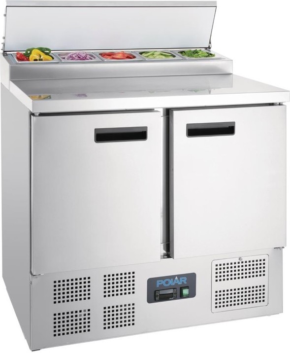  Polar Serie G Pizzak&uuml;hltisch Saladette 2-t&uuml;rig 254L 