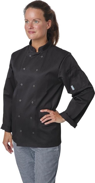  Whites Vegas Kochjacke lange &Auml;rmel schwarz 