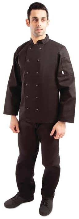  Whites Vegas Kochjacke lange &Auml;rmel schwarz 