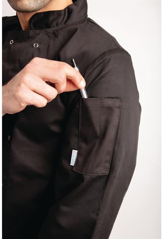  Whites Vegas Kochjacke lange &Auml;rmel schwarz 