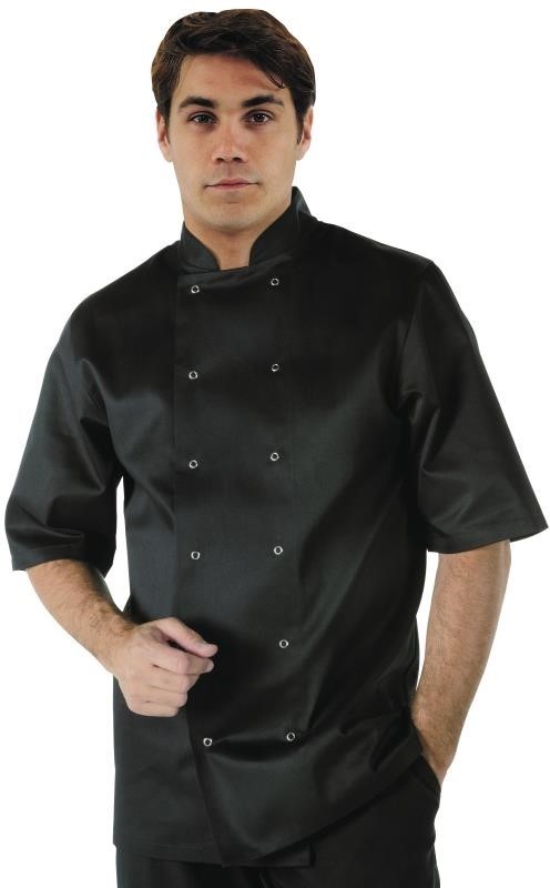  Whites Vegas Kochjacke kurze &Auml;rmel schwarz 