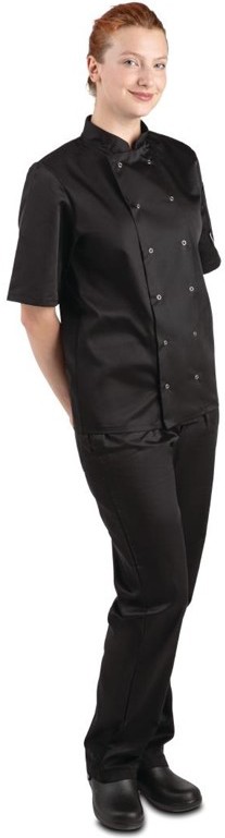  Whites Vegas Kochjacke kurze &Auml;rmel schwarz 