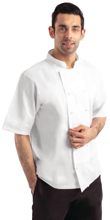  Whites Boston Kochjacke kurze &Auml;rmel wei&szlig; 