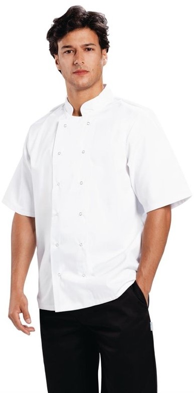  Whites Boston Kochjacke kurze &Auml;rmel wei&szlig; 