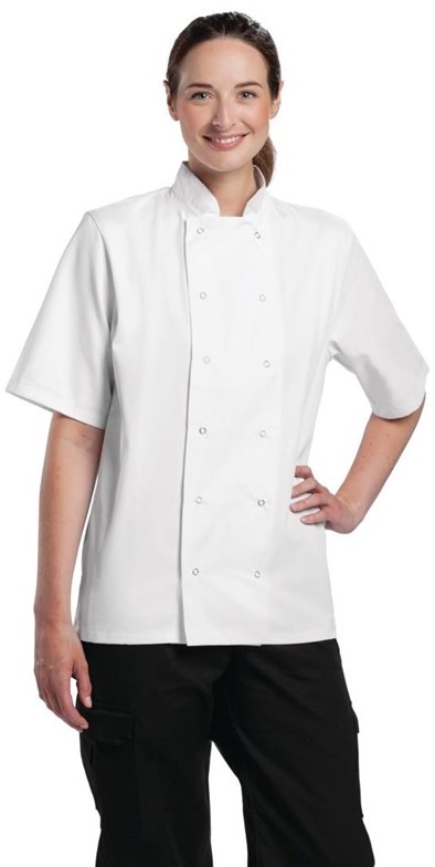  Whites Boston Kochjacke kurze &Auml;rmel wei&szlig; 