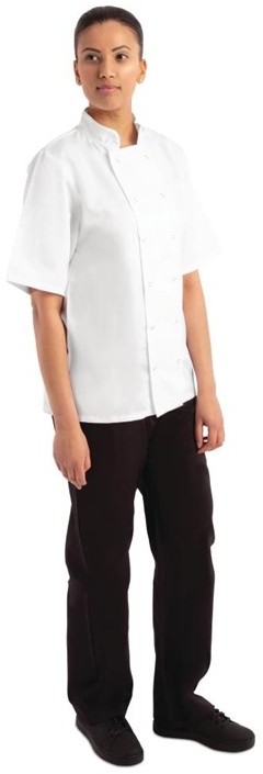  Whites Boston Kochjacke kurze &Auml;rmel wei&szlig; 