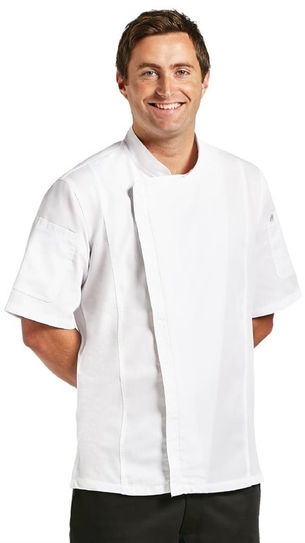  Chef Works Springfield Herrenkochjacke kurze &Auml;rmel wei&szlig; 