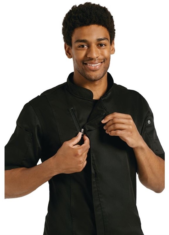  Chef Works Springfield Herrenkochjacke kurze &Auml;rmel schwarz 