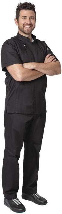  Chef Works Springfield Herrenkochjacke kurze &Auml;rmel schwarz 