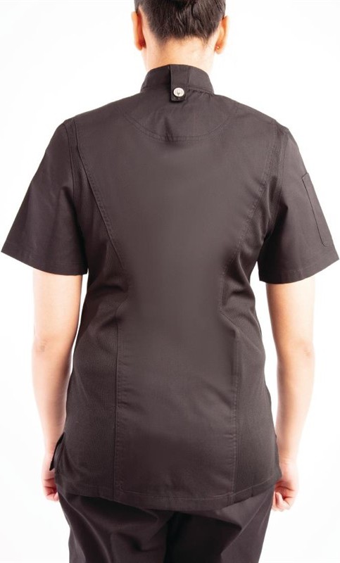  Chef Works Springfield Kurz&auml;rmelige Rei&szlig;verschlusskochjacke Damen schwarz 