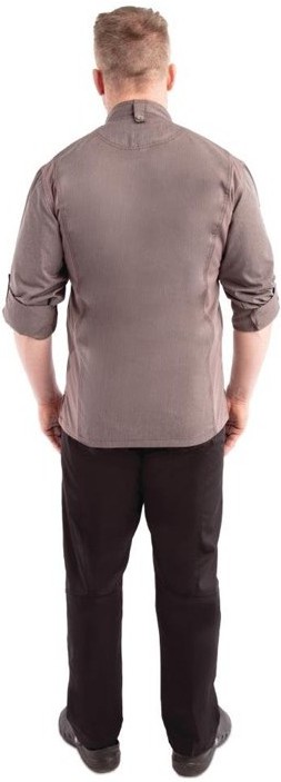 Chef Works Hartford Kochjacke Unisex mit Rei&szlig;verschluss lang&auml;rmlig grau 