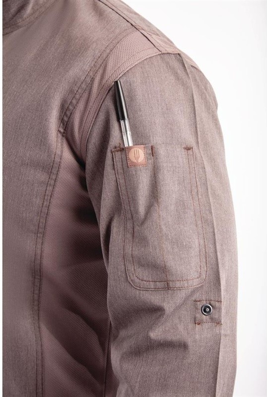  Chef Works Hartford Kochjacke Unisex mit Rei&szlig;verschluss lang&auml;rmlig grau 