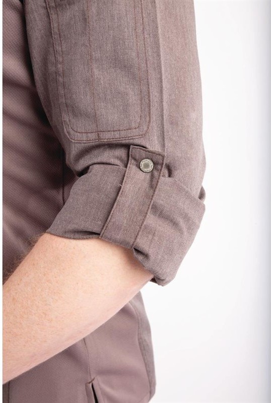  Chef Works Hartford Kochjacke Unisex mit Rei&szlig;verschluss lang&auml;rmlig grau 