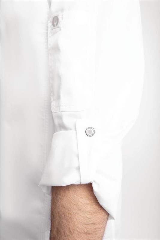  Chef Works Hartford Kochjacke Unisex mit Rei&szlig;verschluss lang&auml;rmlig wei&szlig; 