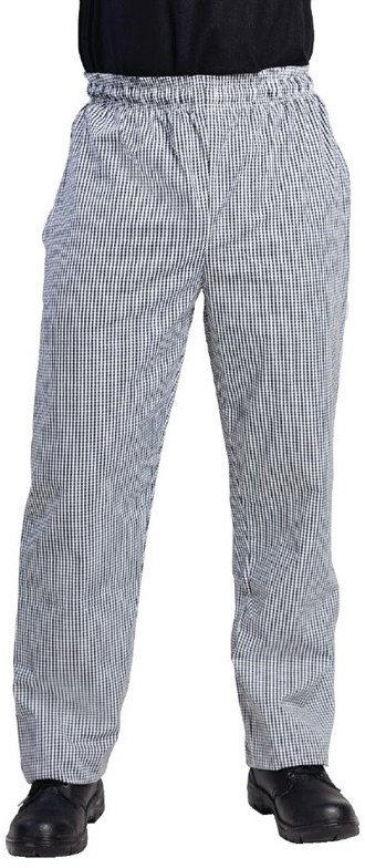  Whites Unisex Kochhose Vegas schwarz-wei&szlig; kleinkariert 