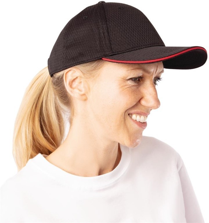  Chef Works Cool Vent Baseballcap schwarz-rot 