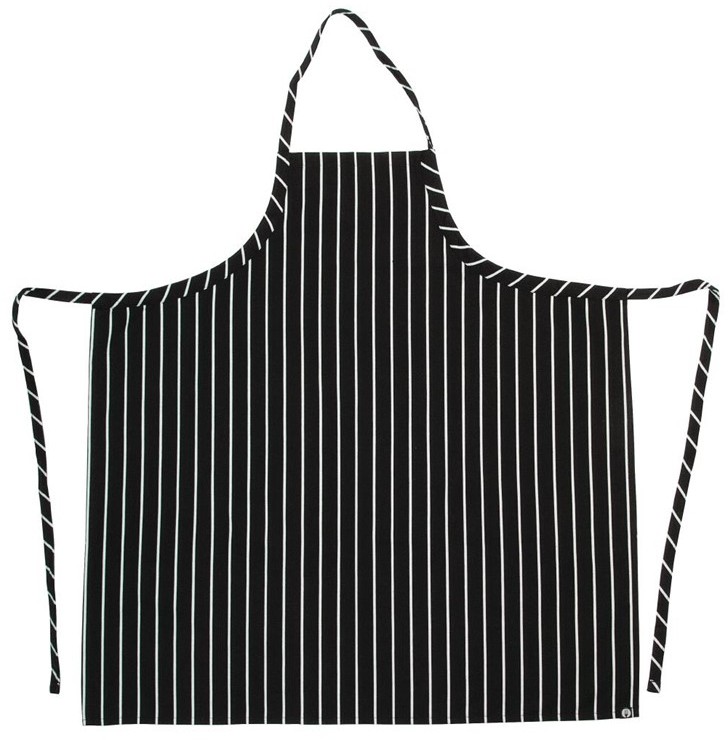  Chef Works Premium Latzschürze schwarz-weiß gestreift 