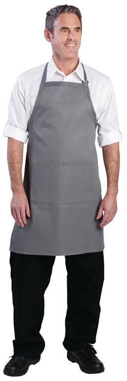  Chef Works verstellbare Latzsch&uuml;rze grau 