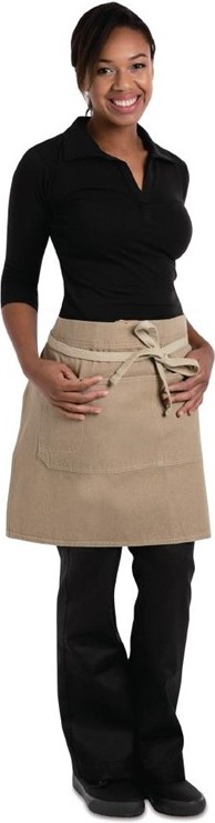  Chef Works Austin Denim halbe Bistrosch&uuml;rze beige 