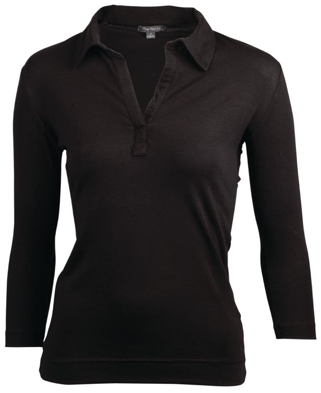  Chef Works Damen T-Shirt mit V-Ausschnitt schwarz 