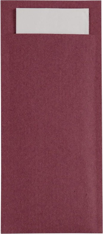  Europochette Burgund Besteckbeutel mit wei&szlig;er Serviette (Box 500) (500 St&uuml;ck) 