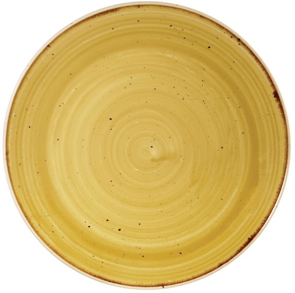  Churchill Stonecast, runder Coupe-Teller, Senfkorngelb, 220 mm, (12 St&uuml;ck) 