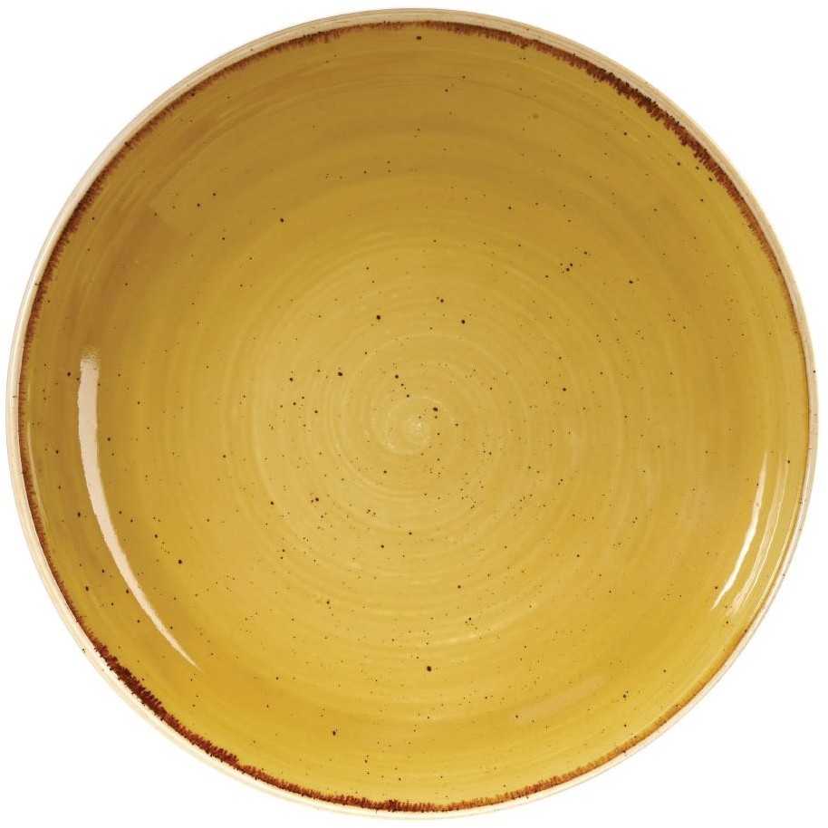  Churchill Stonecast, runde Coupe-Sch&uuml;ssel, Senfkorngelb, 248 mm, (12 St&uuml;ck) 
