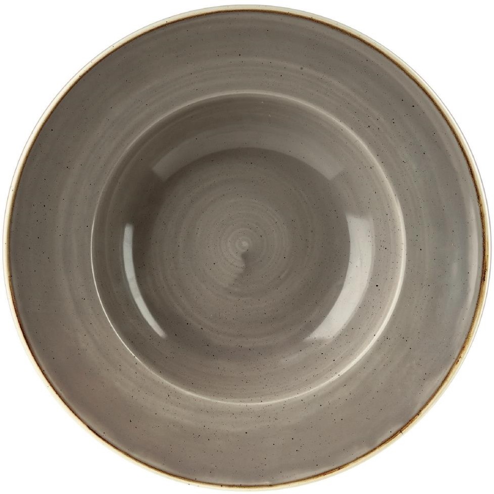  Churchill Stonecast, runde Sch&uuml;ssel mit breitem Rand, Pfefferkorngrau, 277 mm, (12 St&uuml;ck) 