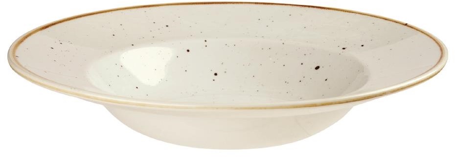  Churchill Stonecast, runde Sch&uuml;ssel mit breitem Rand, Gerstenwei&szlig;, 240 mm (12 St&uuml;ck) 