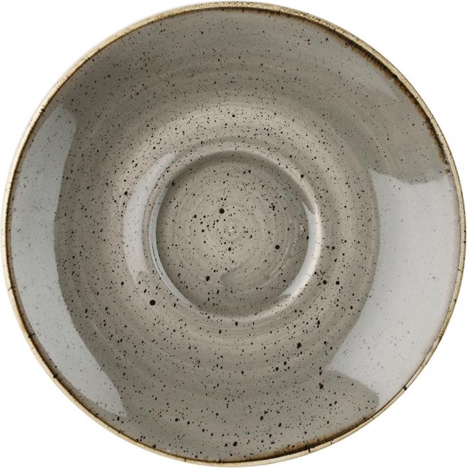  Churchill Stonecast Runde Cappuccino-Untertassen Pfefferkorngrau 158 mm (12 St&uuml;ck) 