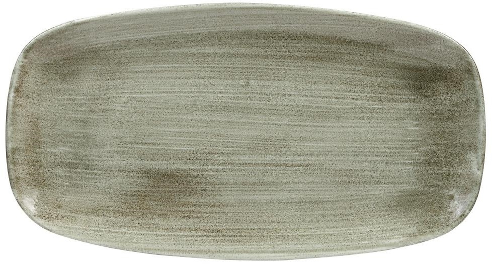  Churchill Stonecast Patina Antike rechteckige Teller, Gr&uuml;n, 355 mm, (6 St&uuml;ck) 