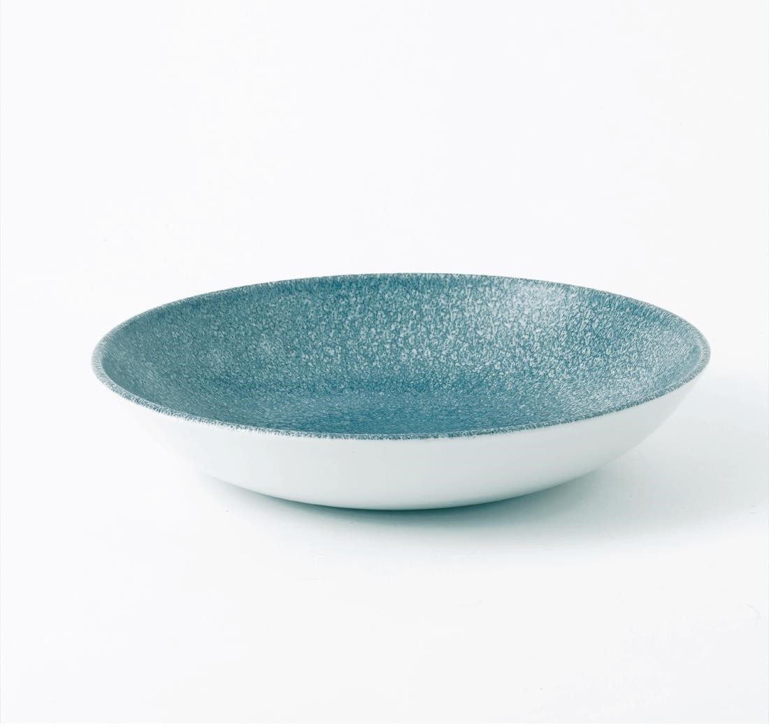  Churchill Studio Prints Raku-Coup&eacute;-Sch&uuml;ssel, rund, Topasblau, 248 mm, (12 St&uuml;ck) 