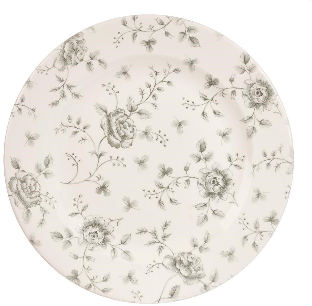  Churchill Vintage Prints Rose Chintz Profilplatten, Grau, 305 mm (6 St&uuml;ck) 