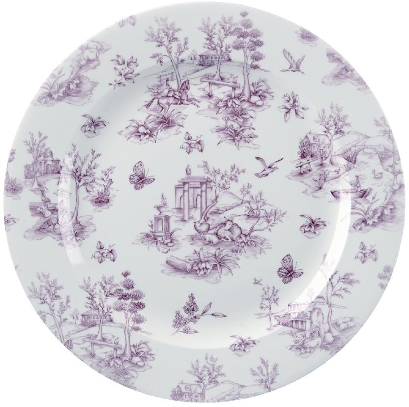 Churchill Vintage Prints Teller, Cranberry-Toile-Druck, 305 mm, (6 St&uuml;ck) 