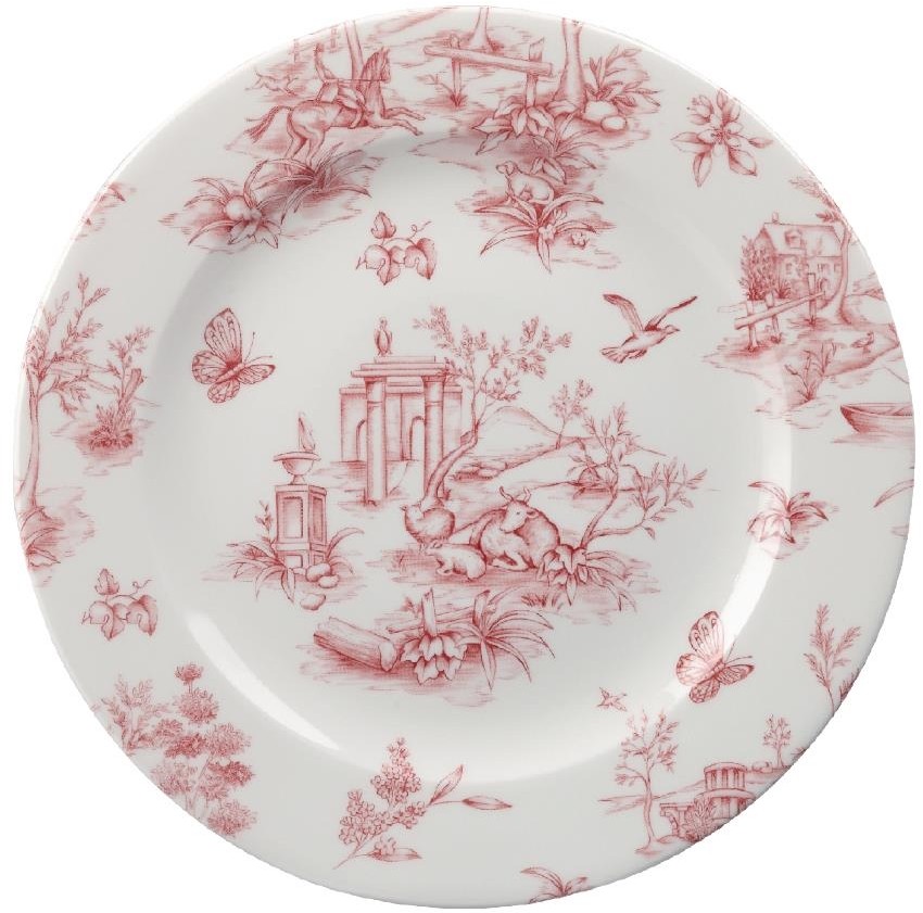  Churchill Vintage Prints Teeteller, Cranberry-Toile-Druck, 210 mm, (6 St&uuml;ck) 