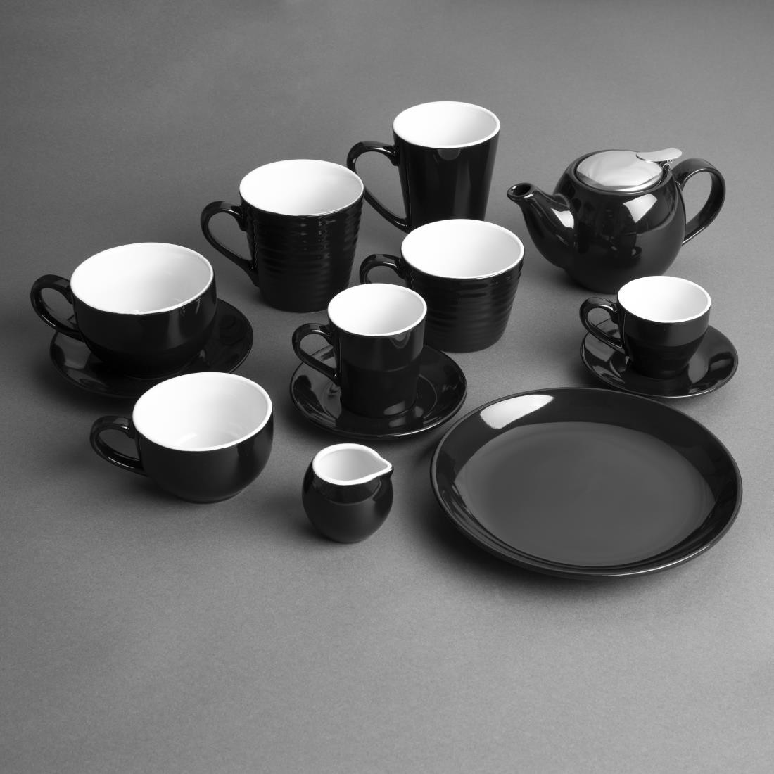  Olympia Cafe Coupe Teller Schwarz - 200mm 8" (12 St&uuml;ck) 